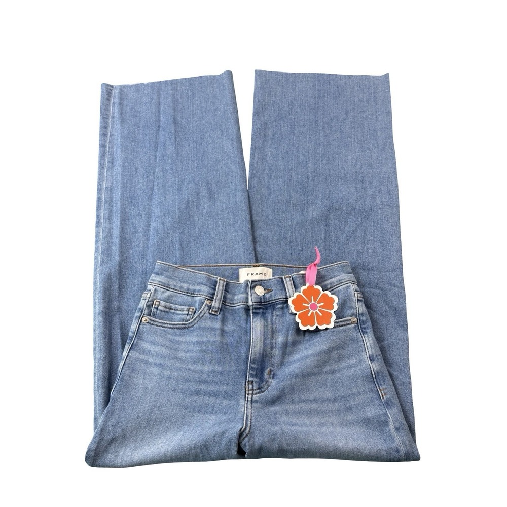 FRAME Le Slim Palazzo High Rise Wide Leg Stretch Denim Jeans Blue Size 26x31 NWT